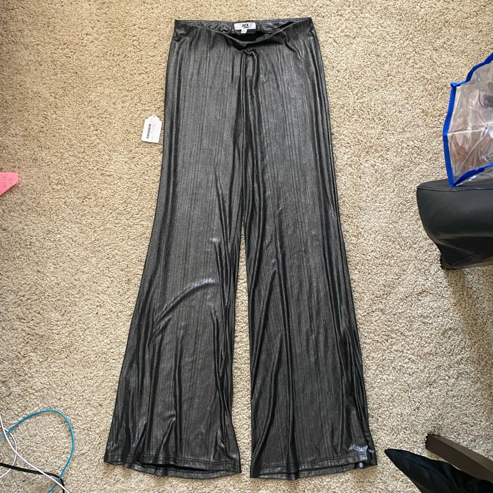 Straight leg flowy silver-grey pants
